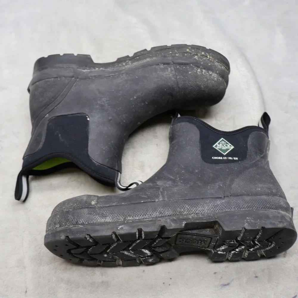 Muck Unisex M9 W10 Work Boots Black Rubber Steel Toe Safety Waterproof 070021